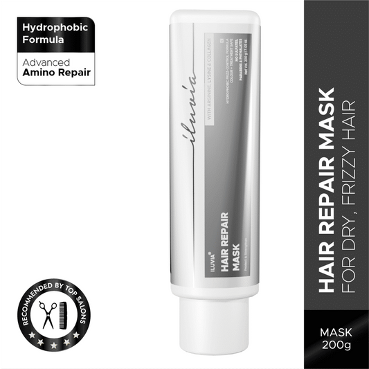 iluvia Hair Repair Mask, For Dry, Damaged Hair, Hydrophobic Humidity-Resistant Mask, Combats Frizz