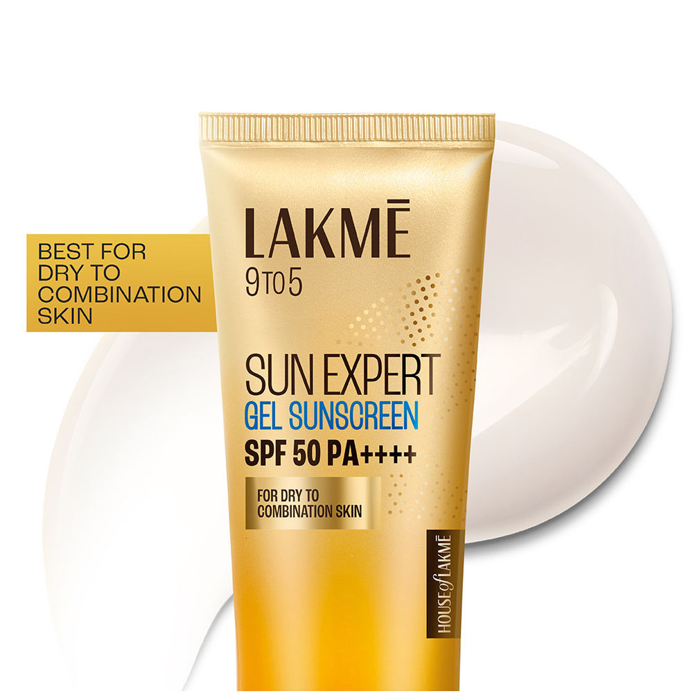 Lakme Sunscreen Gel SPF 50 PA+++ Niacinamide, Water Light, For Normal To Oily Skin, No White Cast