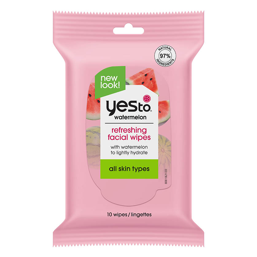 watermelon refreshing facial wipes with watermelon to lightly hydrate all skin types - 10ct