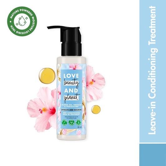 Love Beauty & Planet Jojoba Oil , Hibiscus & Pentavitin Deep Conditioning Leave - In Treatment