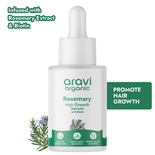 Aravi Organic Rosemary & Biotin Hair Growth Serum For Boosts Hair Growth & Deeply Nourishes Scalp
