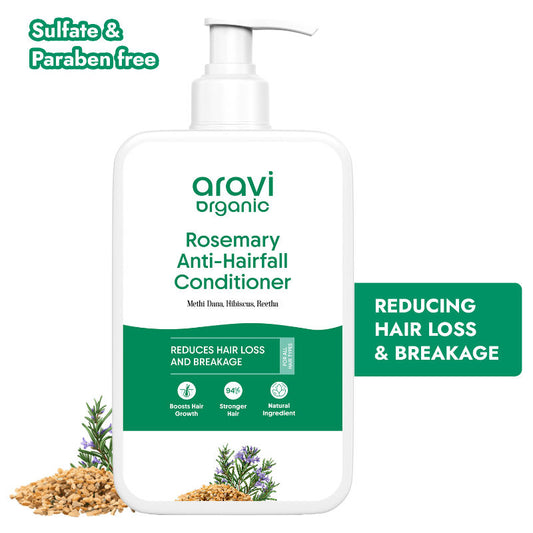 Aravi Organic Anti-Hairfall Rosemary Conditioner - Enriched Methi Dana & Hibiscus For Stronger Hair