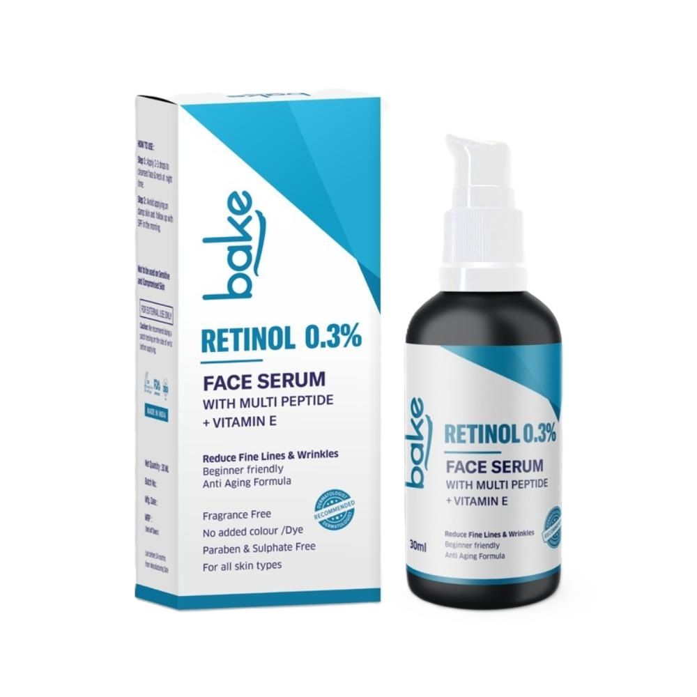 Bake 0.3% Retinol Serum For Anti Aging, Skin Tightening, Fine Lines & Wrinkles With 2% Multi Peptide