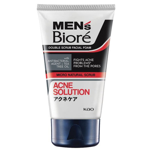 Biore Men Double Scrub Acne Solution Facial Foam 100G