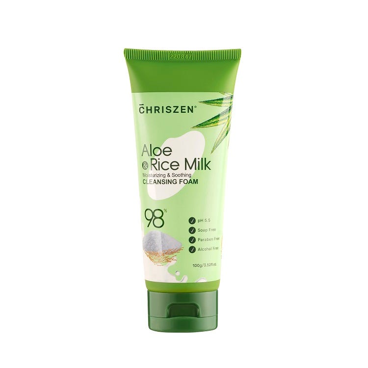 Chriszen Aloe Vera Rice Milk Facial Cleanser Foam 100g