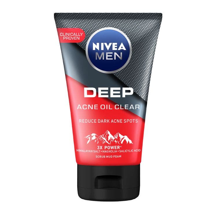 Nivea Men Deep Acne Oil Clear Scrub Mud Foam 100G