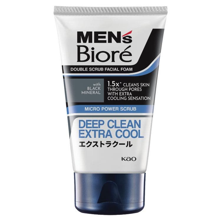 Biore Men Double Scrub Extra Cool Facial Foam 50G