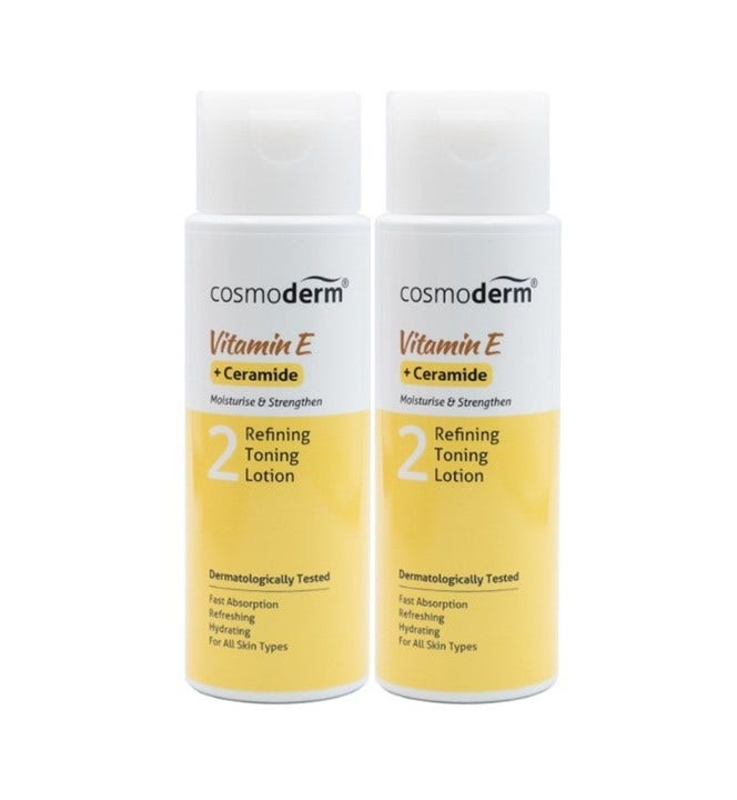 Cosmoderm Vitamin E Refining Toning Lotion Twin Pack 100Mlx2