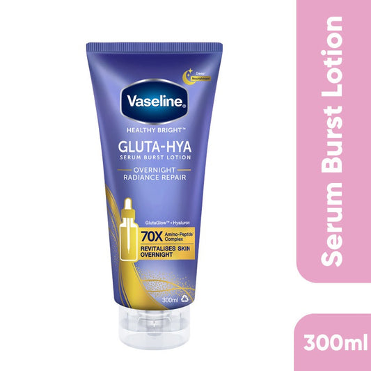 Vaseline Healthy Bright Gluta-Hya Serum Burst Lotion Overnight Radiance Repair 300Ml