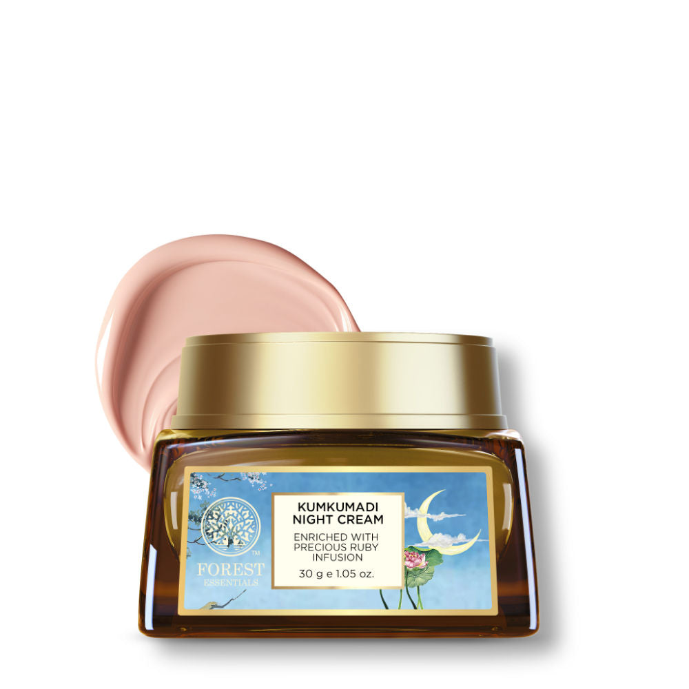 Forest Essentials Kumkumadi Night Cream - Night Face Cream with Vitamin C, Kumkumadi Tailam (30G)