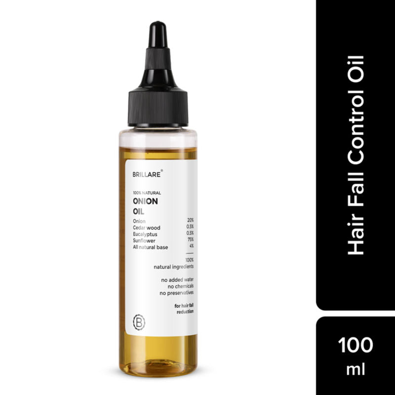 Brillare 20% Onion Hair Oil for Hair Fall Reduction Visible Hair Fall Reduction in 15 Days