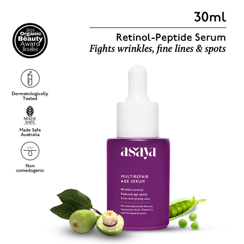Asaya Anti Aging Face Serum, Beginner's Retinol & Peptide Serum For Wrinkles & Fine Lines