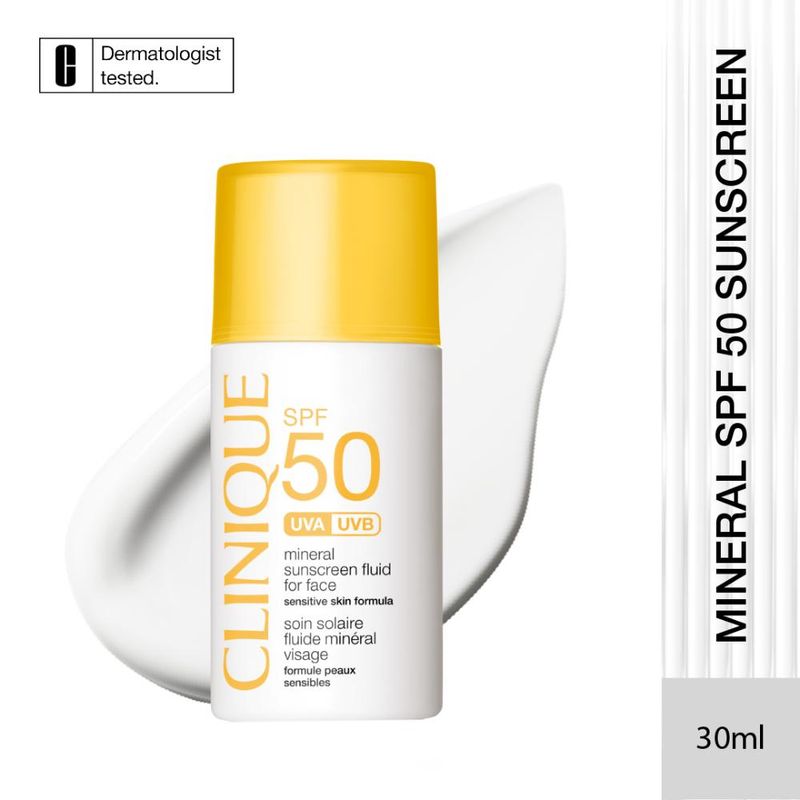 Clinique SPF 50 UVA/UVB Mineral Sunscreen Fluid For Face