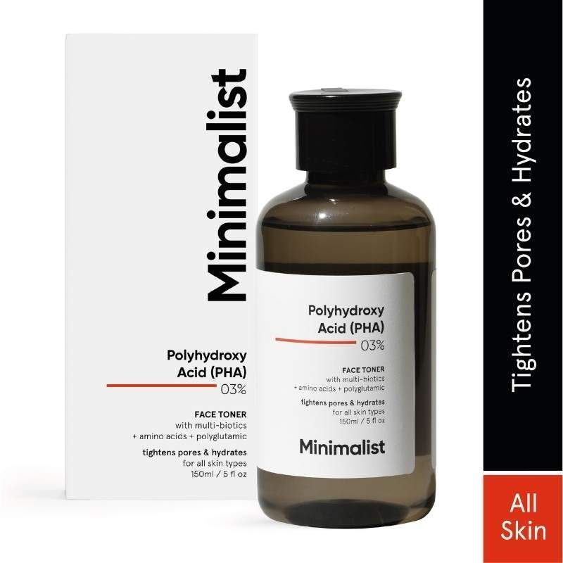 Minimalist 3% Polyhydroxy PHA Face Toner With Multi Biotics For Minimizing Pore Size & Hydrating Skin