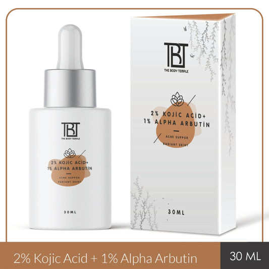 The Body Temple 2% Kojic Acid + 1% Alpha Arbutin Face Serum