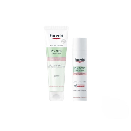 [Bundle of 2] Eucerin Proacne Solution Triple Effect Gel To Foam Cleanser 150ml + Eucerin Proacne Solution Triple Effect Serum 40ml (121119641 + 121112379)