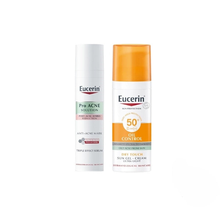 [Bundle of 2] Eucerin Proacne Solution Triple Effect Serum 40ml + Eucerin Sun Dry Touch SPF50 50ml (121112379 + 121118778)