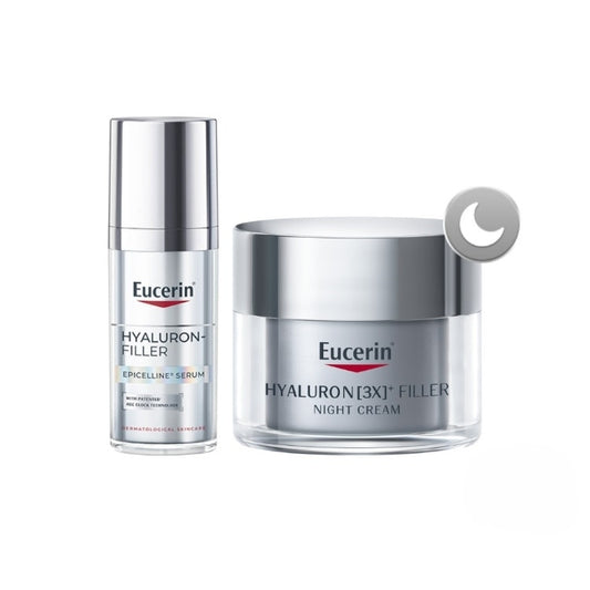 [Bundle of 2] Eucerin Hyaluron Filler Epicelline Serum 30ml + Eucerin Hyaluron Filler Night Cream 50ml (121124451 + 121083292)