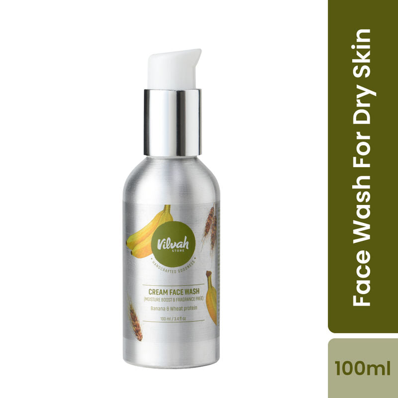 VILVAH Cream Face Wash with Banana & Wheat Protein