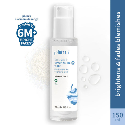 Plum 3% Niacinamide Toner With Rice Water, For Pores & Blemishes, Normal To Oily Skin Type