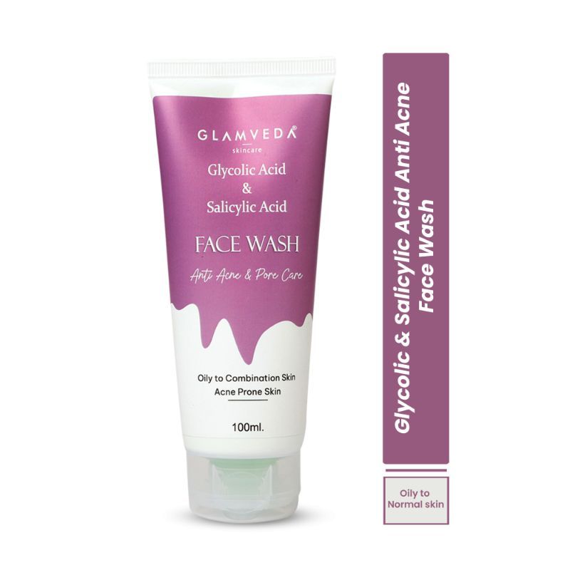 Glamveda Glycolic Acid & Salicylic Acid Anti Acne & Pore Care Face Wash (100ML)