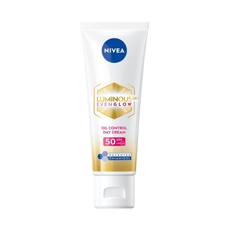 Nivea Luminous Even Glow Oil Control Day Cream Spf 50,Thiamidol Uv Protection & Reduces Dark Spots