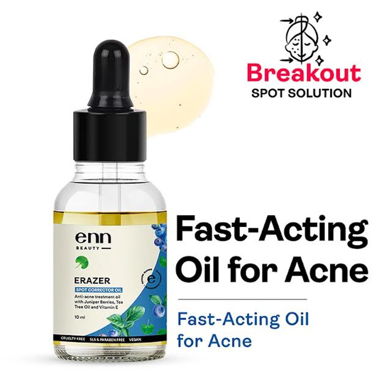 ENN Active Acne Treatment Spot Corrector Oil With Tea Tree Oil - Removes Acne Scars