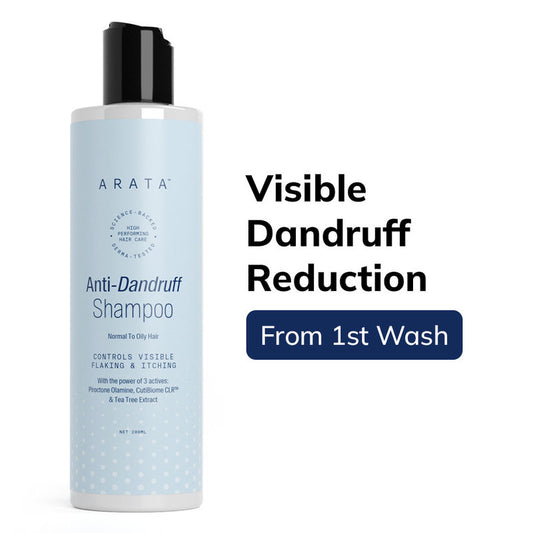 Arata Anti-Dandruff Shampoo, With Piroctone Olamine, Up To 100% Dandruff Reduction