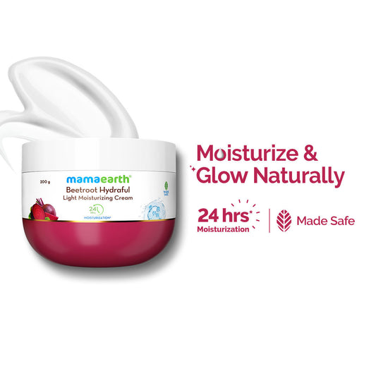 Mamaearth Beetroot Oil-Free Moisturizer with Hyaluronic Acid & Niacinamide, 48 HR Hydration (200G)