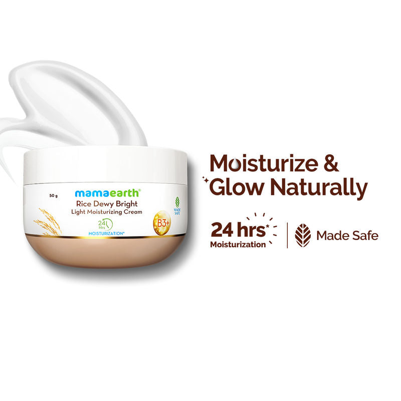 Mamaearth Rice Dewy Bright Light Moisturizing Cream With Rice Water & Niacinamide