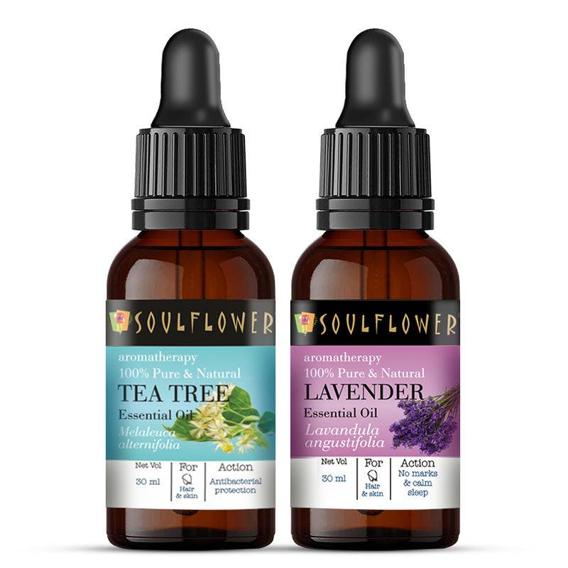Soulflower Tea Tree & Lavender Essential Oil Combo