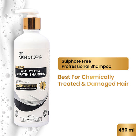 The Skin Story Sulphate Free Keratin Smooth Shampoo For Coloured Treated Hair Prevents Damage Frizz