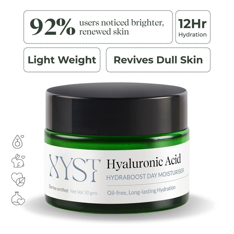 XYST Hyaluronic Acid Day Face Moisturizer - 12HR Hydration With Niacinamide For Dull Skin, Oil-Free