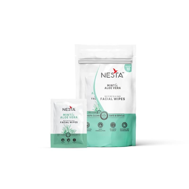 NESTA Mint & Aloe Vera Refreshing Facial Wipes