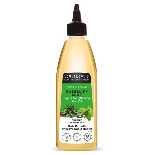Soulflower Rosemary Mint Hair Growth Oil For Hair Fall & Dandruff Control, Light Hair Oil