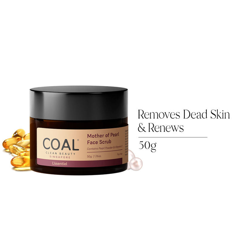 COAL Clean Beauty Mother of Pearl Face Scrub With Vitamin E Exfoliates, Removes Dead Skin