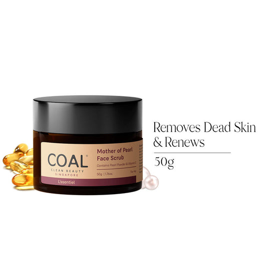 COAL Clean Beauty Mother of Pearl Face Scrub With Vitamin E Exfoliates, Removes Dead Skin