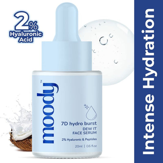 Moody 2% Hyaluronic & Peptides Face Serum for Intense Hydration & Plum Skin