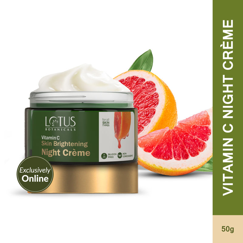 Lotus Botanicals Skin Brightening Night Cream with Vitamin C Silicon & Chemical Free