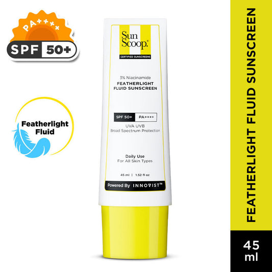Sunscoop 3% Niacinamide Feather Light Fluid Sunscreen SPF 50+ PA++++ Super Light Formula