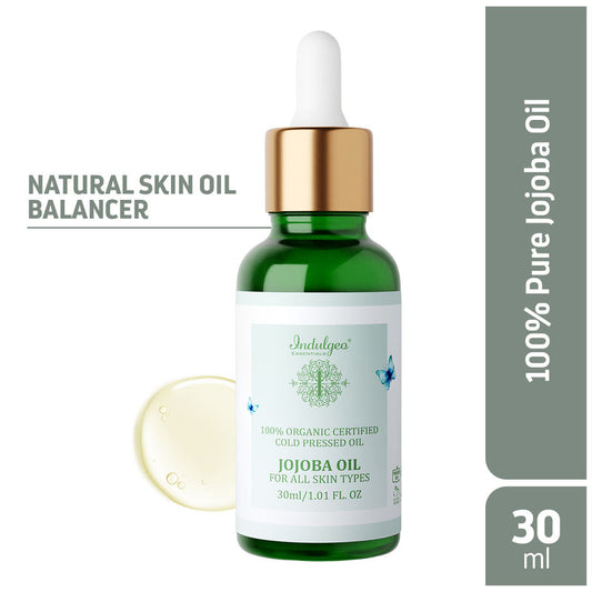 Indulgeo Essentials 100% Cold Pressed Jojoba Oil, Promotes Skin, Hair and Scalp Health