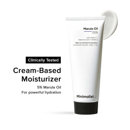 Minimalist 5% Marula Oil Moisturizer With Hyaluronic Acid & Vitamin F & E For Dry Skin
