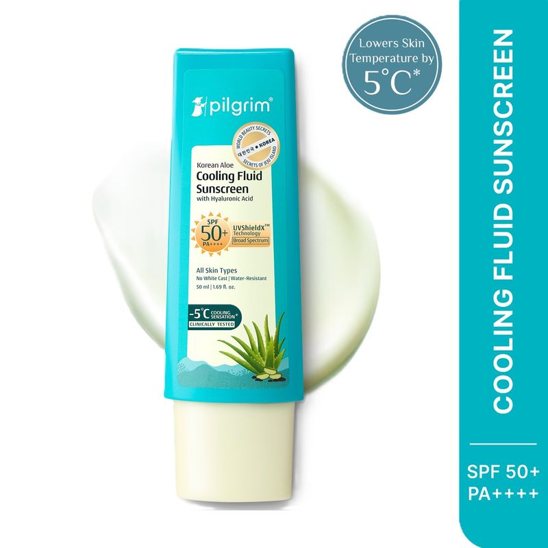 Pilgrim Korean Aloe Cooling Fluid Sunscreen SPF 50+ PA++++ With Hyaluronic Acid