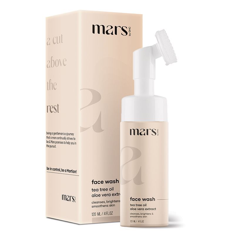 Mars by GHC Tea Tree Foaming Face Wash with Built-in Brush For Oil & Acne Control(120ML)