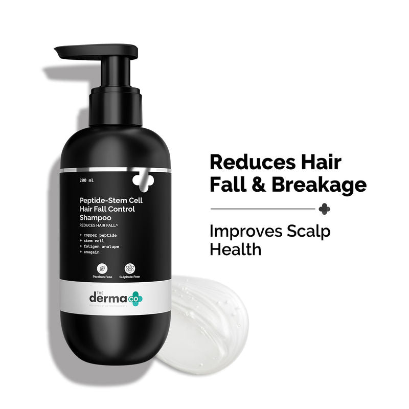 The Derma Co Peptide- Stem Cell Hair Fall Control Shampoo Reduces Hair Fall & Improves Scalp Health