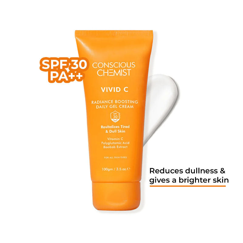 Conscious Chemist Vitamin C Lightweight Gel Moisturiser With Polyglutamic Acid For Dark Spots