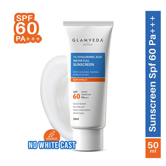 Glamveda 1% Hyaluronic Acid Water Sunscreen SPF 60, PA+++