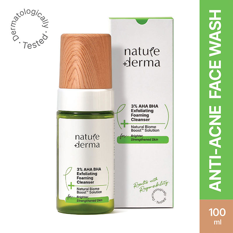 Nature Derma 3% AHA BHA Facewash With 100% Natural Biome-Boost Solution