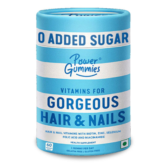 Power Gummies Gorgeous Hair and Nails Gummies with 0 Added Sugar & New Heart Shape