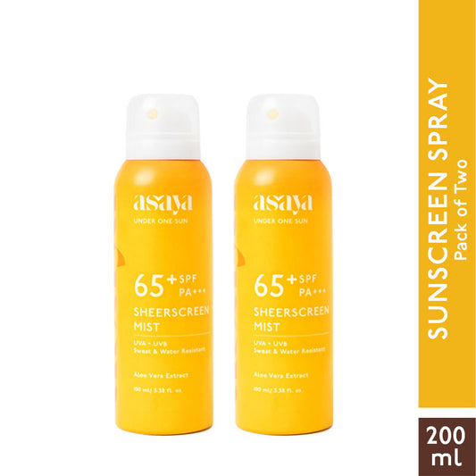 Asaya Sunscreen Spray For Face And Body - Pack Of 2